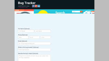 Technology templates | Other | Bug Report Tracker form